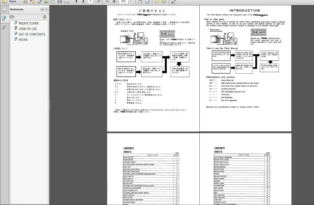 

All TCM Forklift Parts Catalog 2019