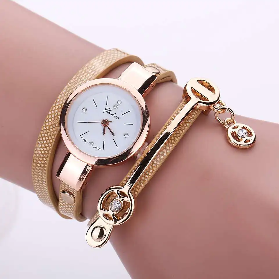 Reloj de moda para mujer con cinturón de 3 capas, buena calidad, reloj de pulsera de moda para mujer