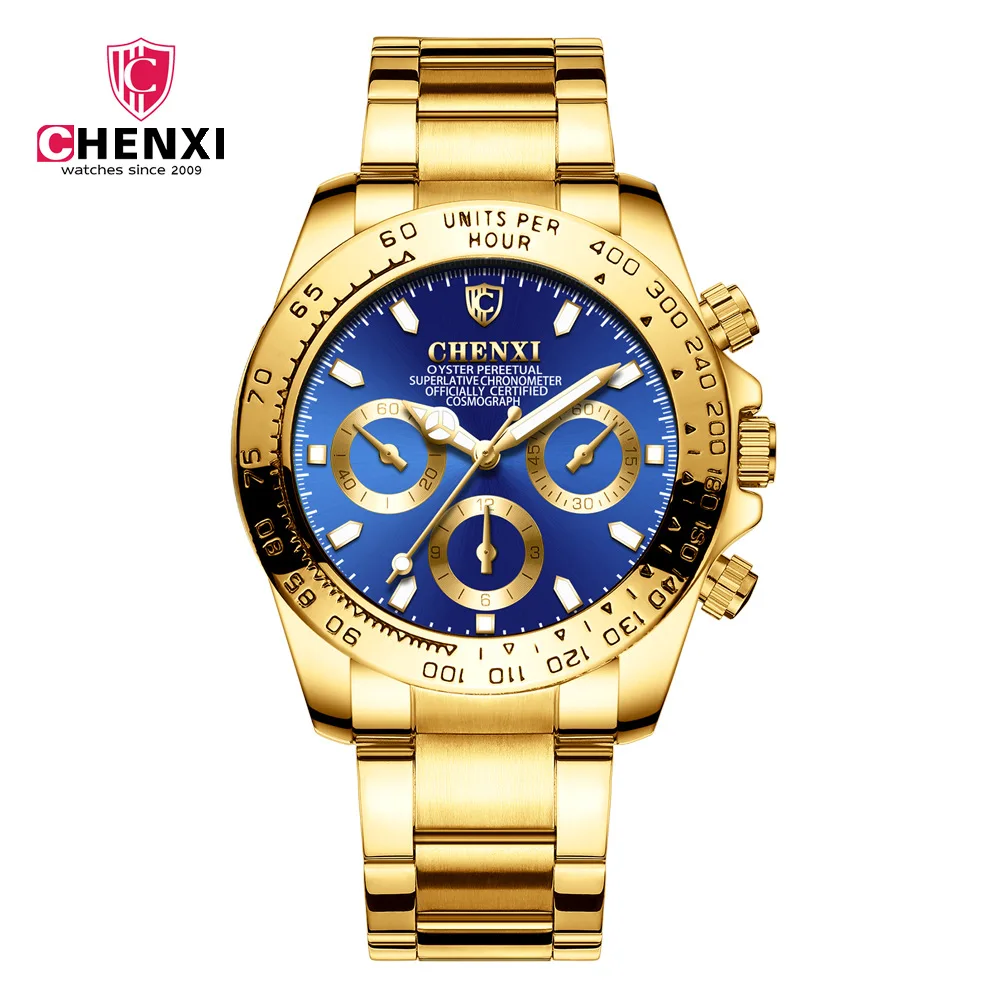Relogio Feminino New Brand Quartz Watch Women Fashion 3 Eyes Gold Geneva Watches Casual Stainless Steel Dress Wristwatches 086A
