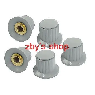 5pcs Volume Control 6mm Split Shaft Diameter Potentiometer Knobs Gray