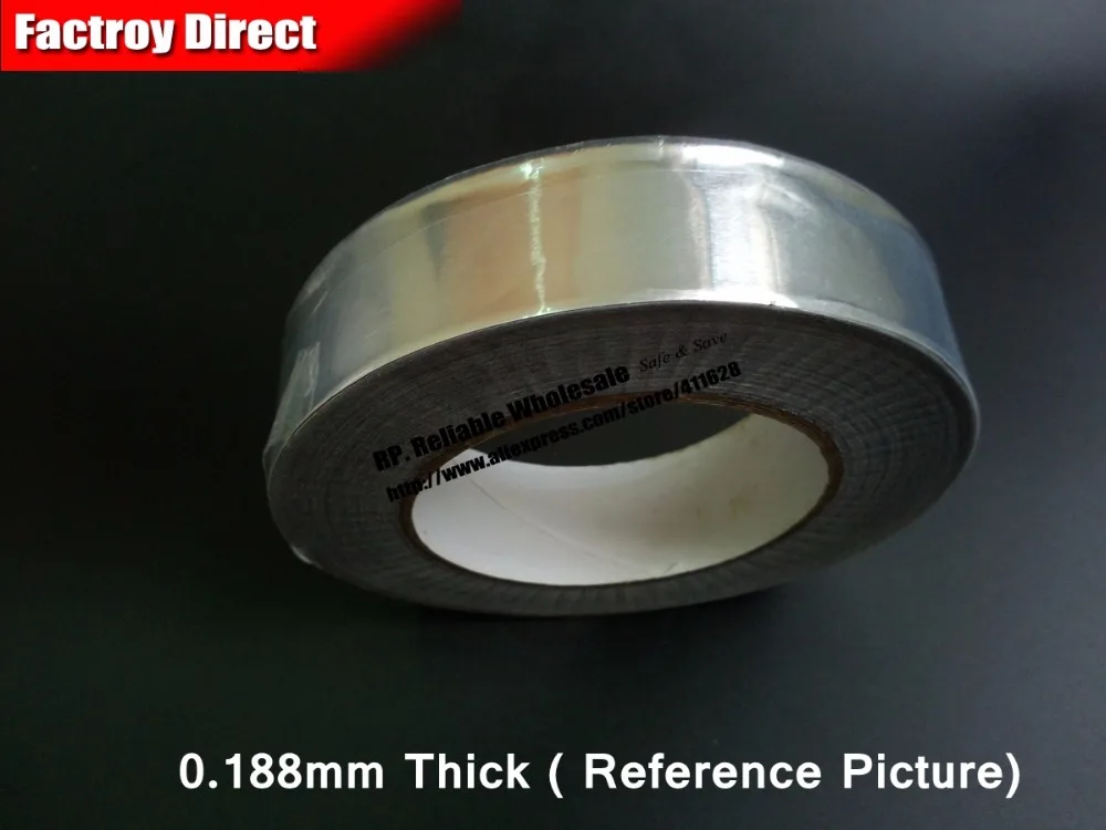 0.188mm Thick 55mm wide 25M long, One Face Hot Resist Waterproof Aluminum Foil Adhesive Tape fit for Refrigerator, Fix