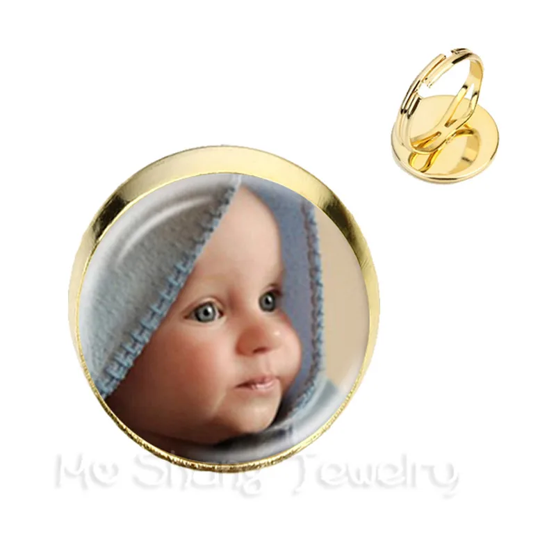 Personalized Custom Rings Photo Mum Dad Baby Children Grandpa Parents Customized Designed Photo Gift For Family Anniversary Gift