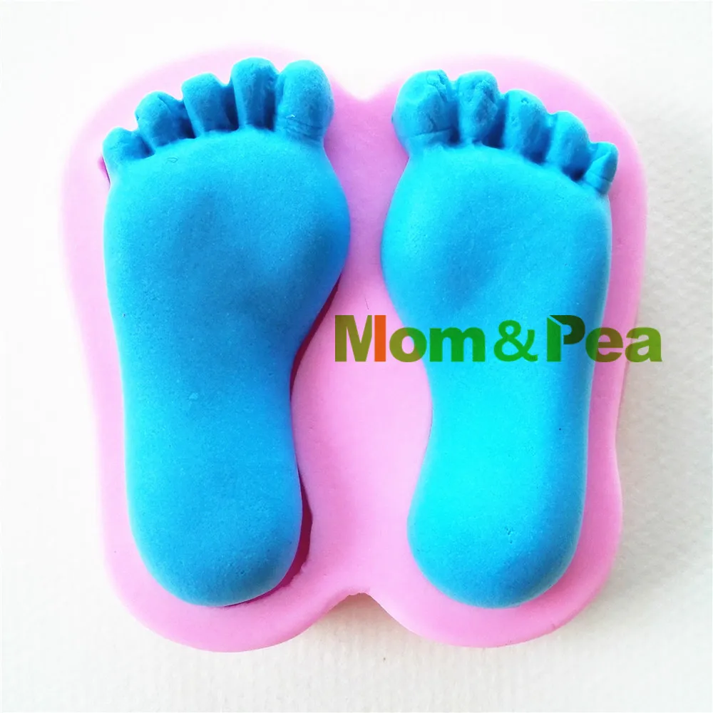 Mom&Pea 0814 Free Shipping Foot Shaped Silicone Mold Cake Decoration Fondant Cake 3D Mold Food Grade