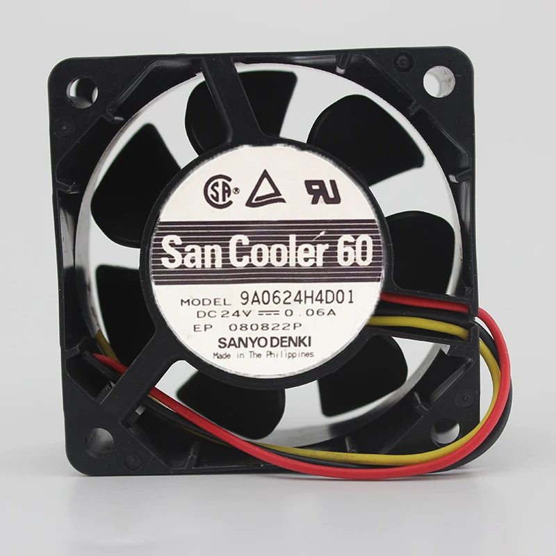 Original 9A0624H4D01 6025 24V 0.06A three-wire variable frequency cooling fan