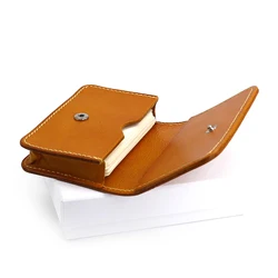 Business Card Bag Genuine Leather Luxury Vintage Credit Card Wallets Retro Mini Coin Purses Small Money Bag
