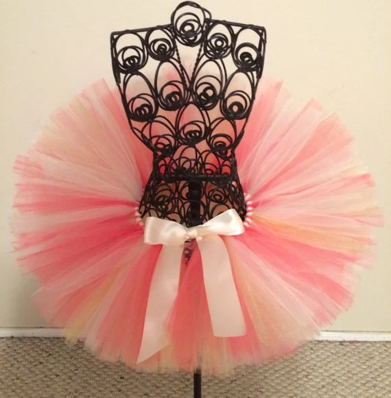 Lovely Baby Tulle Skirts Girls Handmade Ballet Pettiskirts with Pink Ribbon Bow Kids Birthday Party Costume Children Tutu Skirts