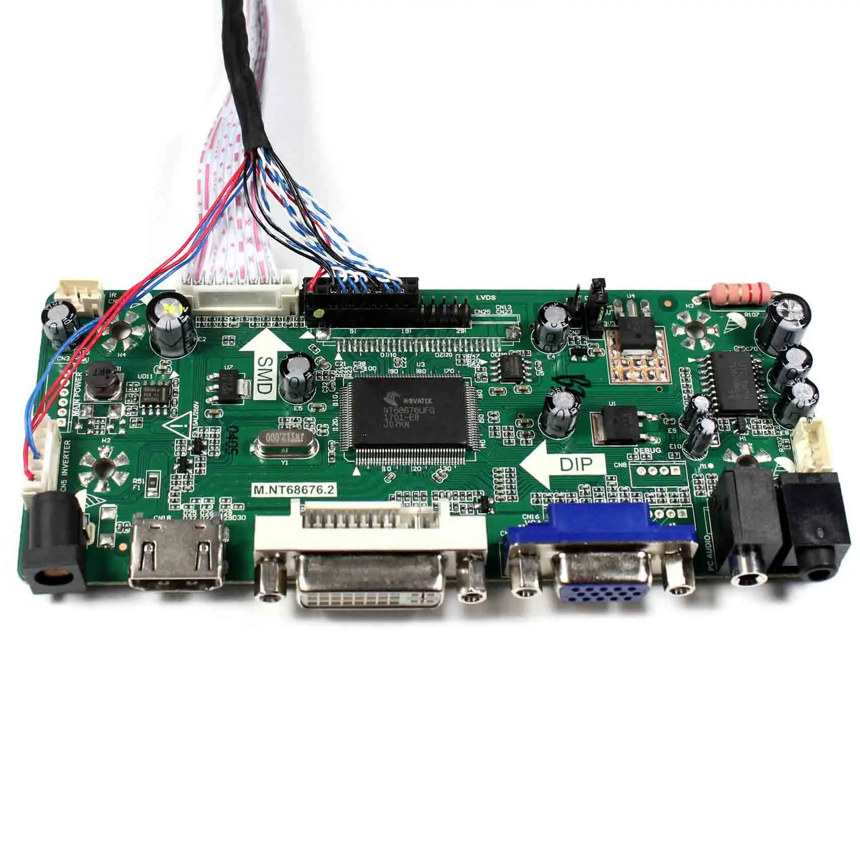 لوحة تحكم LCD عالية الدقة لـ MI ، VGA ، DVI ، صوت ، تعمل مع شاشة 12.1 بوصة ، 800x600 ، LQ121S1LG75