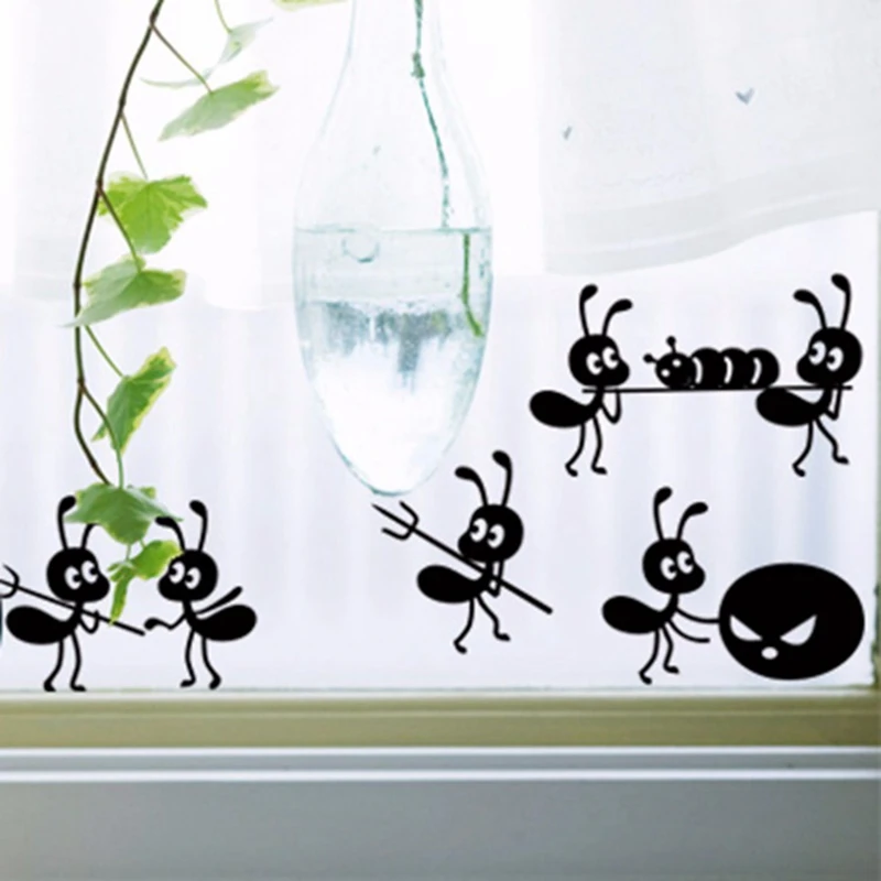 P2054 Furnishings wall stickers cartoon decoration glass stickers , ant on Mirror Window Stickers Home Decoration