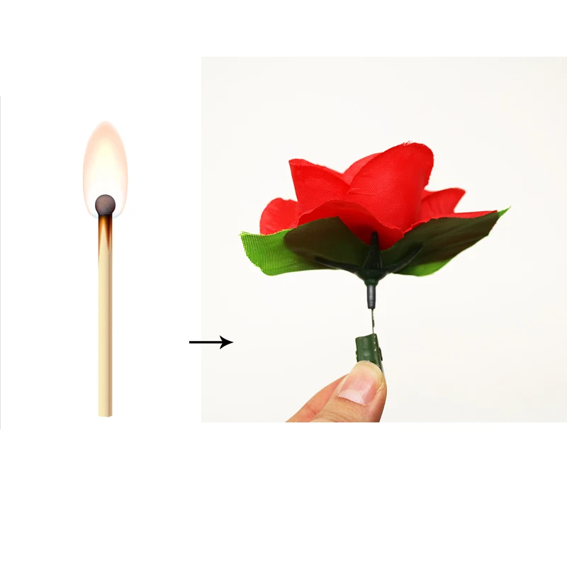  Match To Rose Flower Magic Tricks Magician Prop Satge Close Up Magic Accessories Magic Illusion Kids Toys