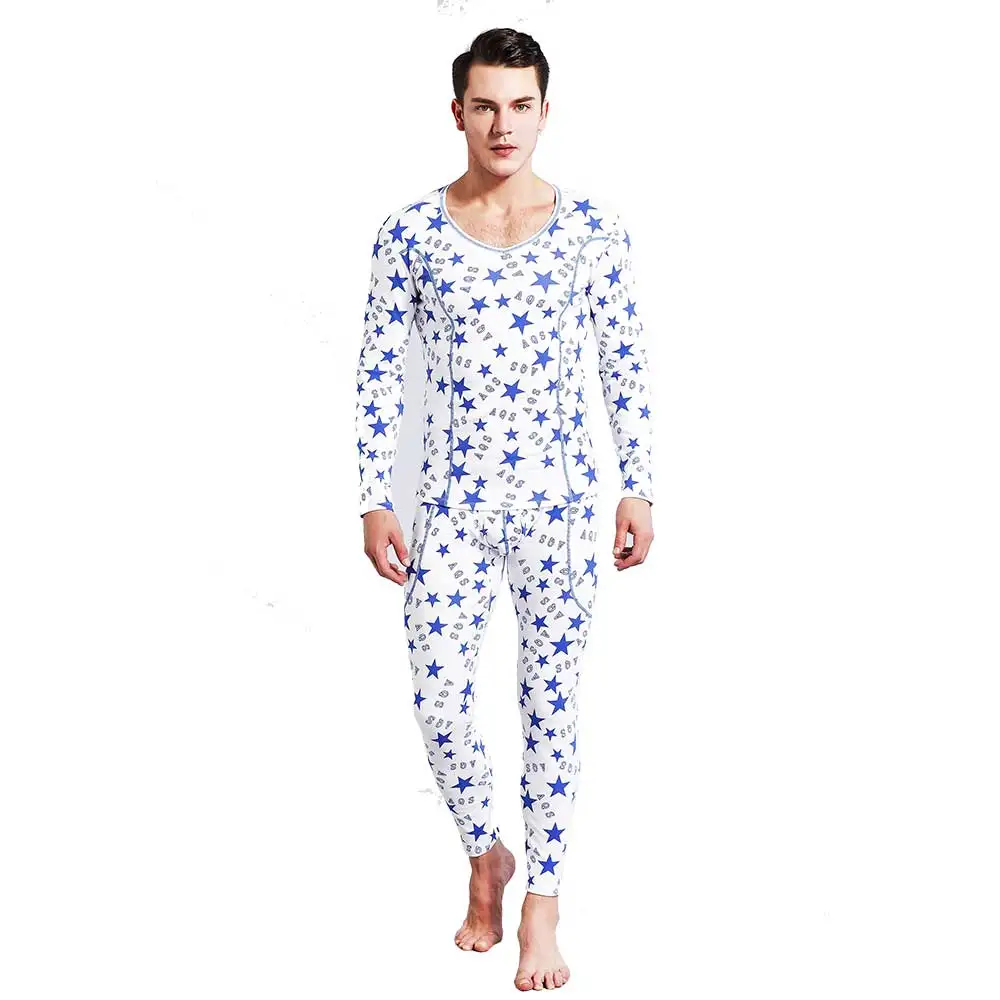 men\'s fashion Thicken cashmere long johns set legging pants tight thermal underwear men High collar thick warm winter clothing