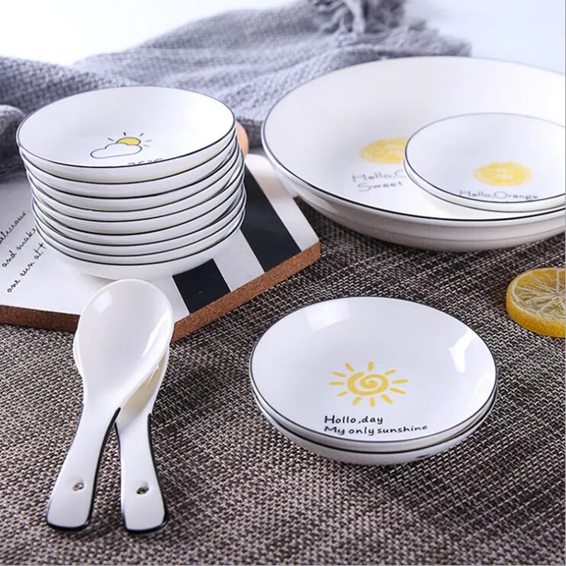 Weather Pattern Ceramics Soy Dish Sauce Vinegar Jam Dishes Kitchen Small Plate Tableware Novelty Gift 10cm