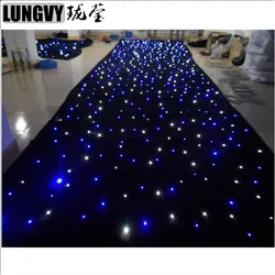 Any Size LED Stage Drape Starry Sky Cloth Starlit Curtain Backdrop Background Screen Flame Retarded DMX Controller Star Light