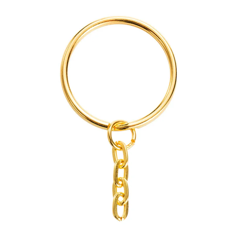 RMLKS Key Ring Chain Colors Gold Plated 25mm 30mm 35 Round Split metal key chain DIY Keychain Keyrings Wholesale