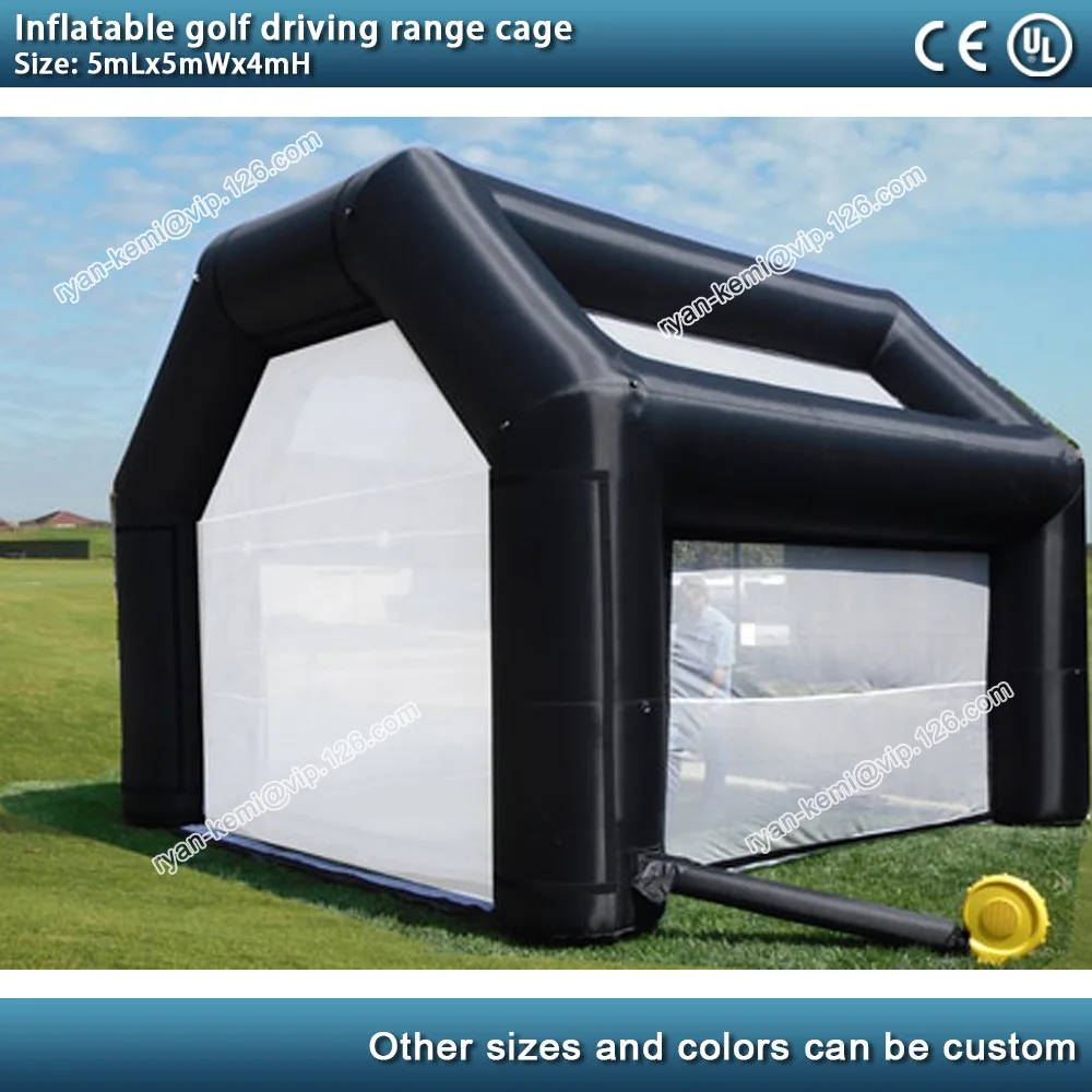 5mLx5mWx4mH large inflatable golf driving range cage tent inflatable golf net target inflatable golf goal garden games