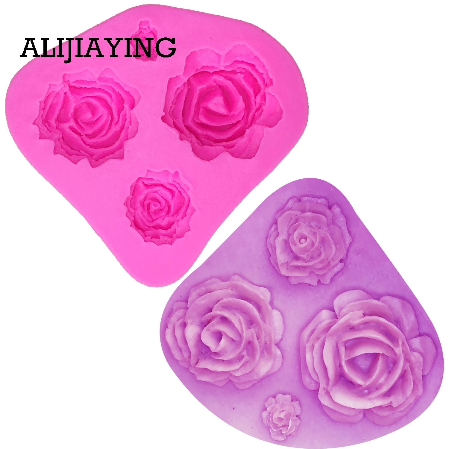 M0116 3D Rose Flower Silicone Mold Fondant Cake Decorating Chocolate Cookie Polymer Clay Resin Baking Molds For Cake