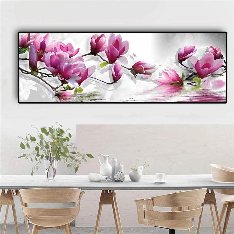 

Purple Blooming Trees Flower Canvas Painting Cuadros Poster and Prints Minimalist Wall Art Pictures For Living Room Kitchen Room