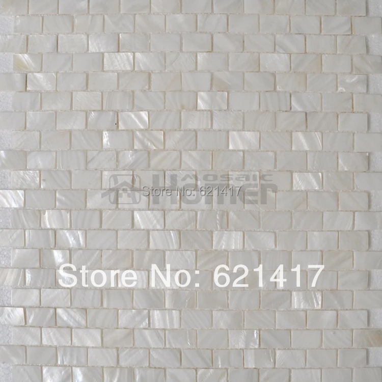 Imagem -02 - Mãe Branca de Pérola Mosaico Azulejos Tijolo Casca de Água Doce Mosaico Cozinha Backsplash Telhas Banheiro Mosaico Telha