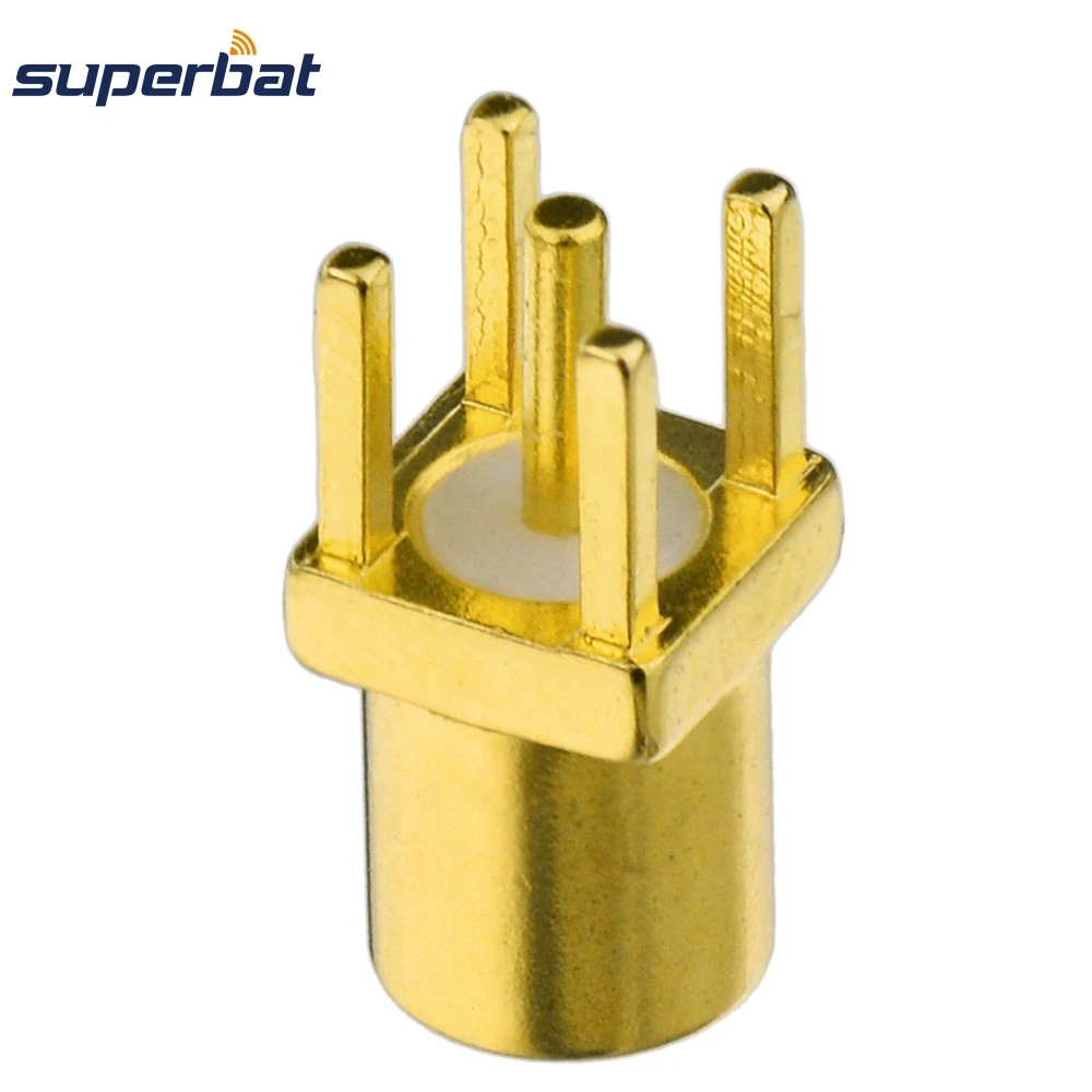 Superbat 10pcs MMCX thru hole Female PCB Mount with Solder Post RF Coaxial Connector