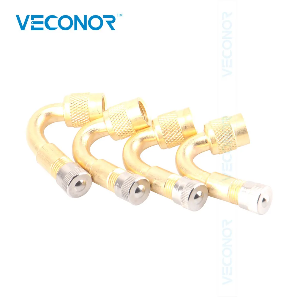 4Pcs Tire Valve Stem Extension With Adapter Copper Material