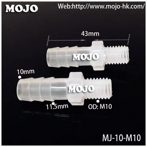 

2020 Free shipping!(10pcs/Lots) MJ-10-M8 straight-through joint 10mm to M8 male thread connector pipe fitting