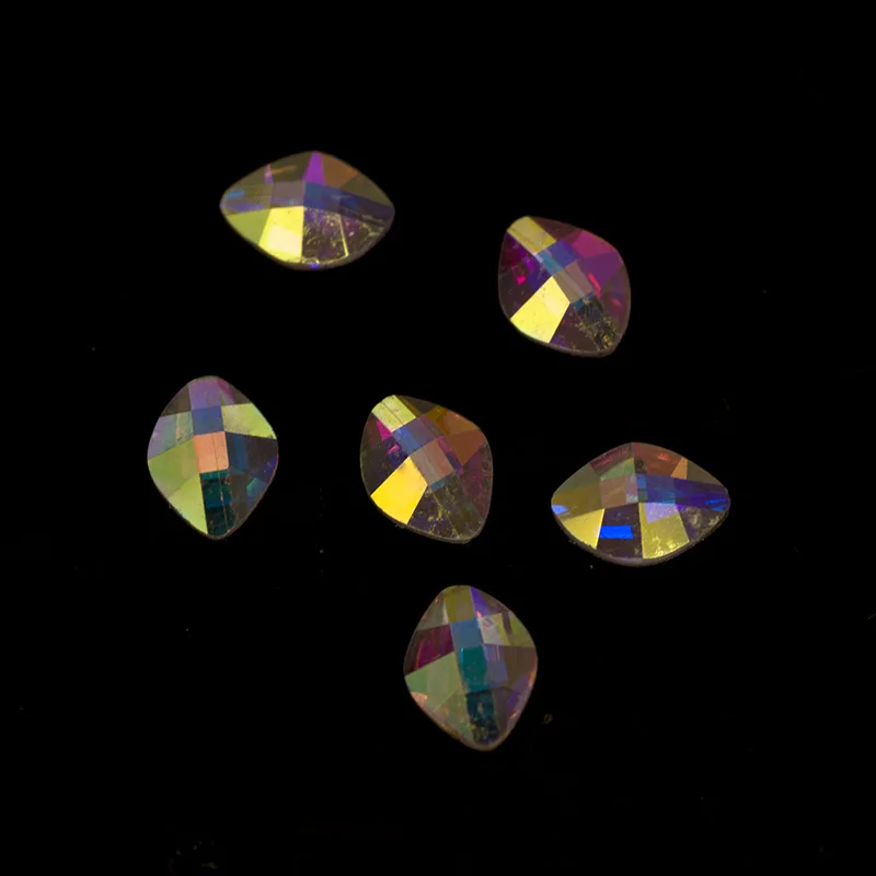 YANRUO 2060NoHF AB Leaf 4x6mm Flat Back Non Hotfix Strass Crystal Glass Rhinestones For Nails Decoration image 3