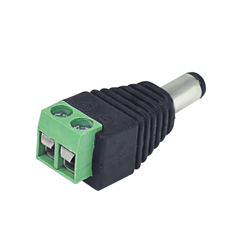 OUERTECH 10 pçs/lote 2.1mm DC Conector Macho CCTV Câmera de Vídeo Balun Connector Plug Adapter Cabo UTP