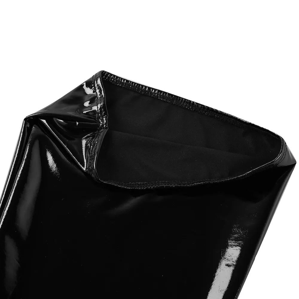 1 para męskie antypoślizgowe miękkie elastyczne Wetlook lakierki zakolanówki pończochy Clubwear kostium akcesoria Cosplay