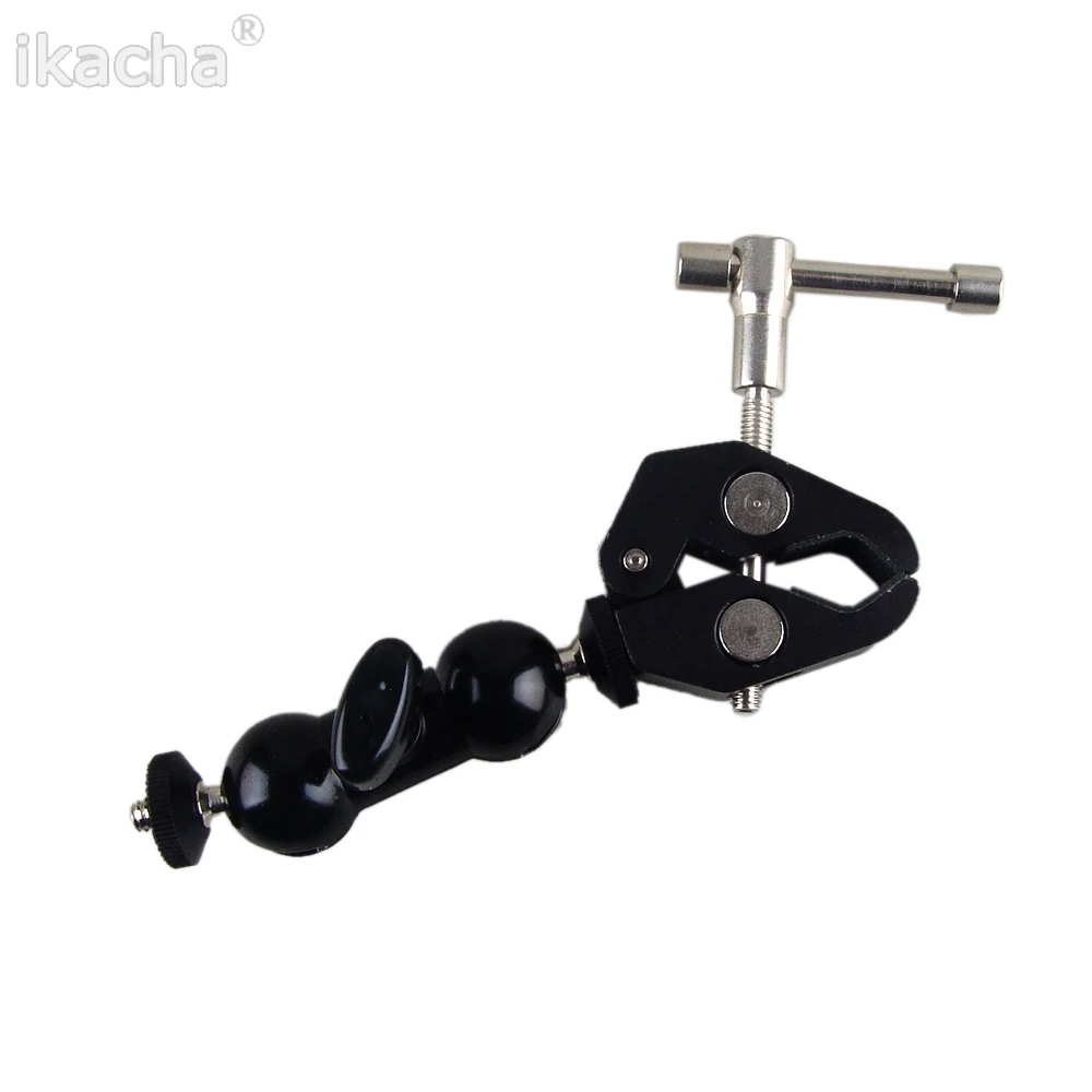 Tripé dslr para câmera, suporte com cabeça redonda, super braçadeira para câmera lcd, monitor led, canon 5diii e nikon d3200