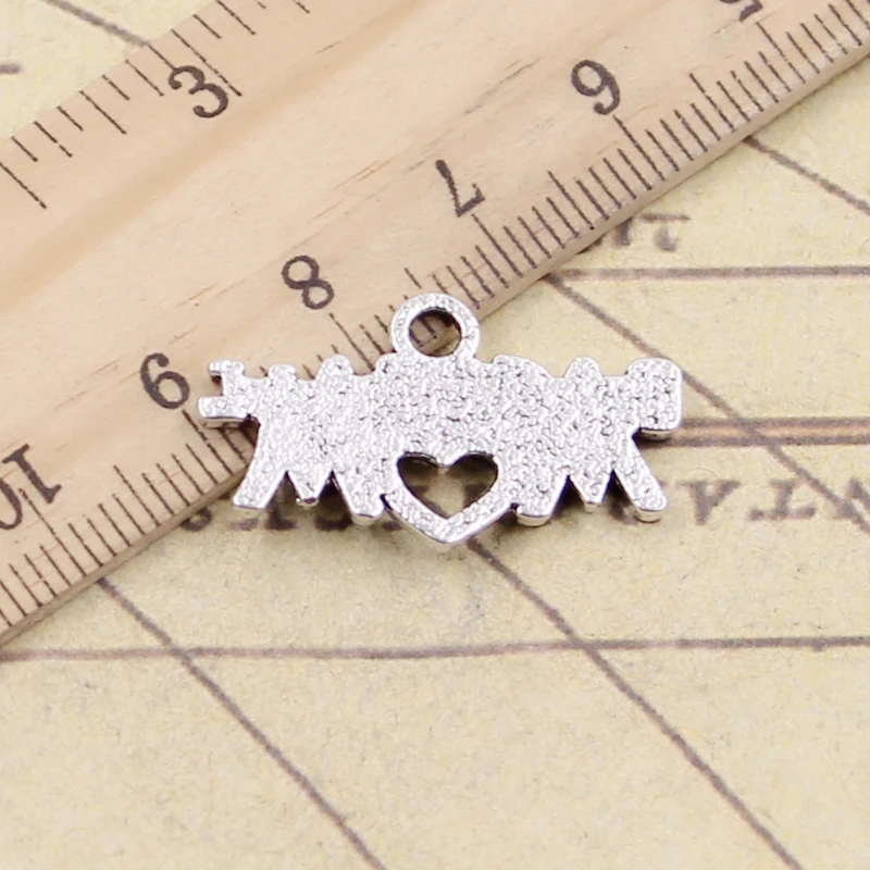 10pcs Charms Baseball Mom Heart 15x27mm Tibetan Silver Color Pendants Antique Jewelry Making DIY Handmade Craft