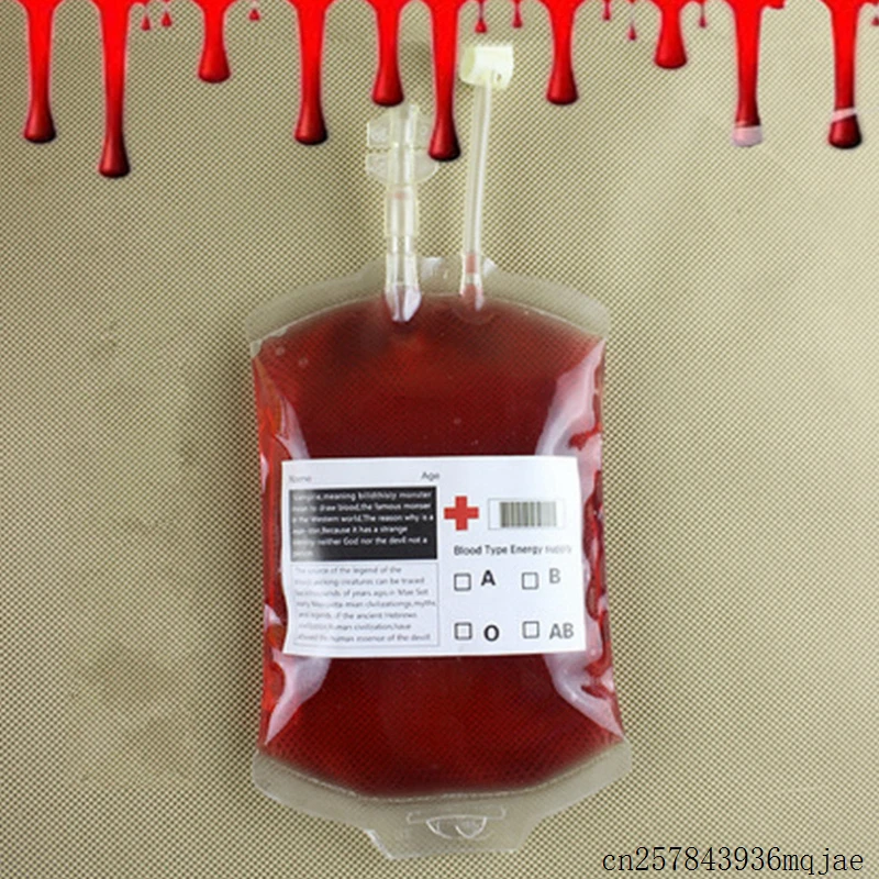 500pcs 250ml Transparent Blood Bag Blood Energy Drink Bag PVC Reusable Halloween Pouch Props Party Supplies