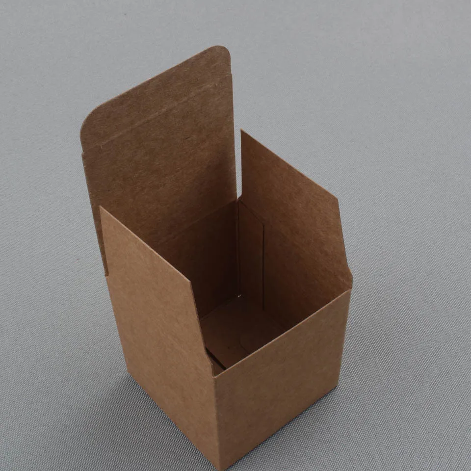 350gsm brown paperboard packaging kraft box easy assembly 80x80x80mm handmade gift package box  50pcs lot