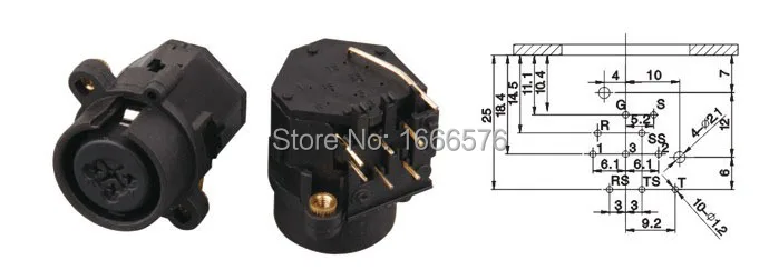 wholesale 50PCS/LOT dust prevention FEMALE PC SOCKET without lock, XLR-1/4