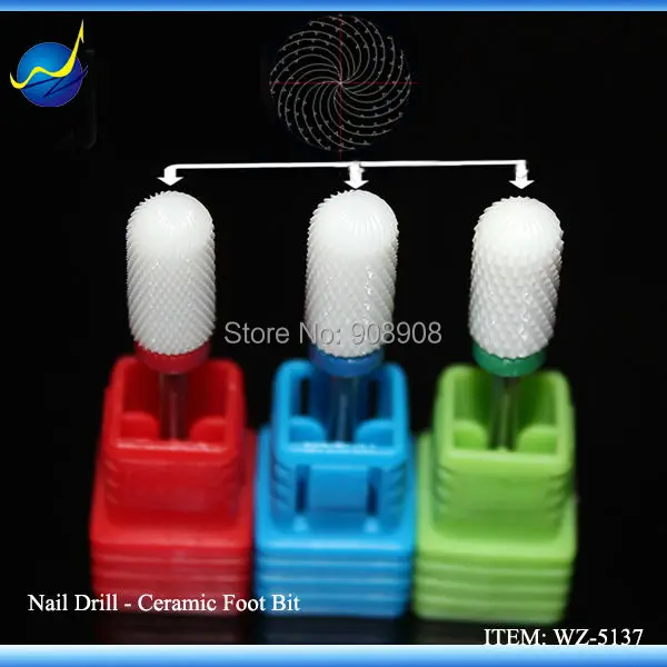 

New Rounded Top Ceramic Nail Bits Professional Toe Cuticle Feet Pedicure Callus Rasp Foot Hard Dead Skin Nail Foot Care Tools