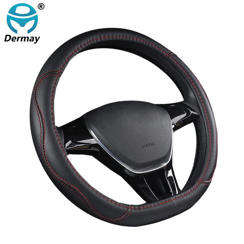 DERMAY Car Steering Wheel Cover D Type for Citroen C3-XR C4 Sega C4L Elysee DS3 DS4 DS5 DS3 Audi TT Volkswagen Golf 7