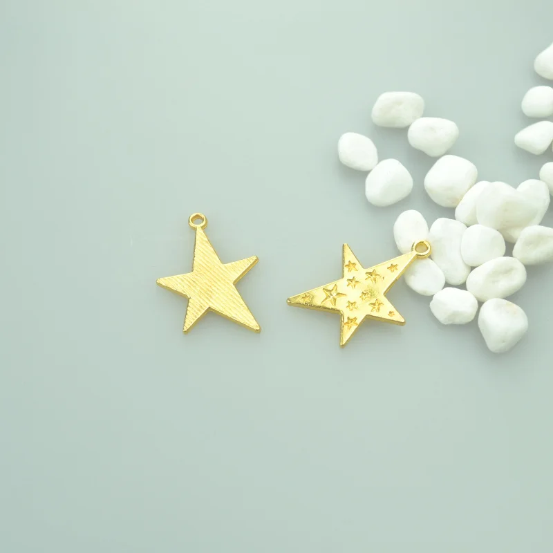 

10 шт., металлические подвески в виде звезд, 29 х21 мм