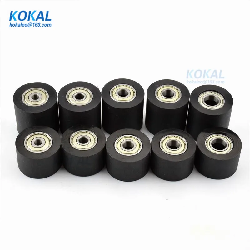 [PUT] TPU PU Rubber soft 626zz 626z double ball bearing guid rail driving medium wheel pulleys PU sliding bearing 30/35/40/46mm