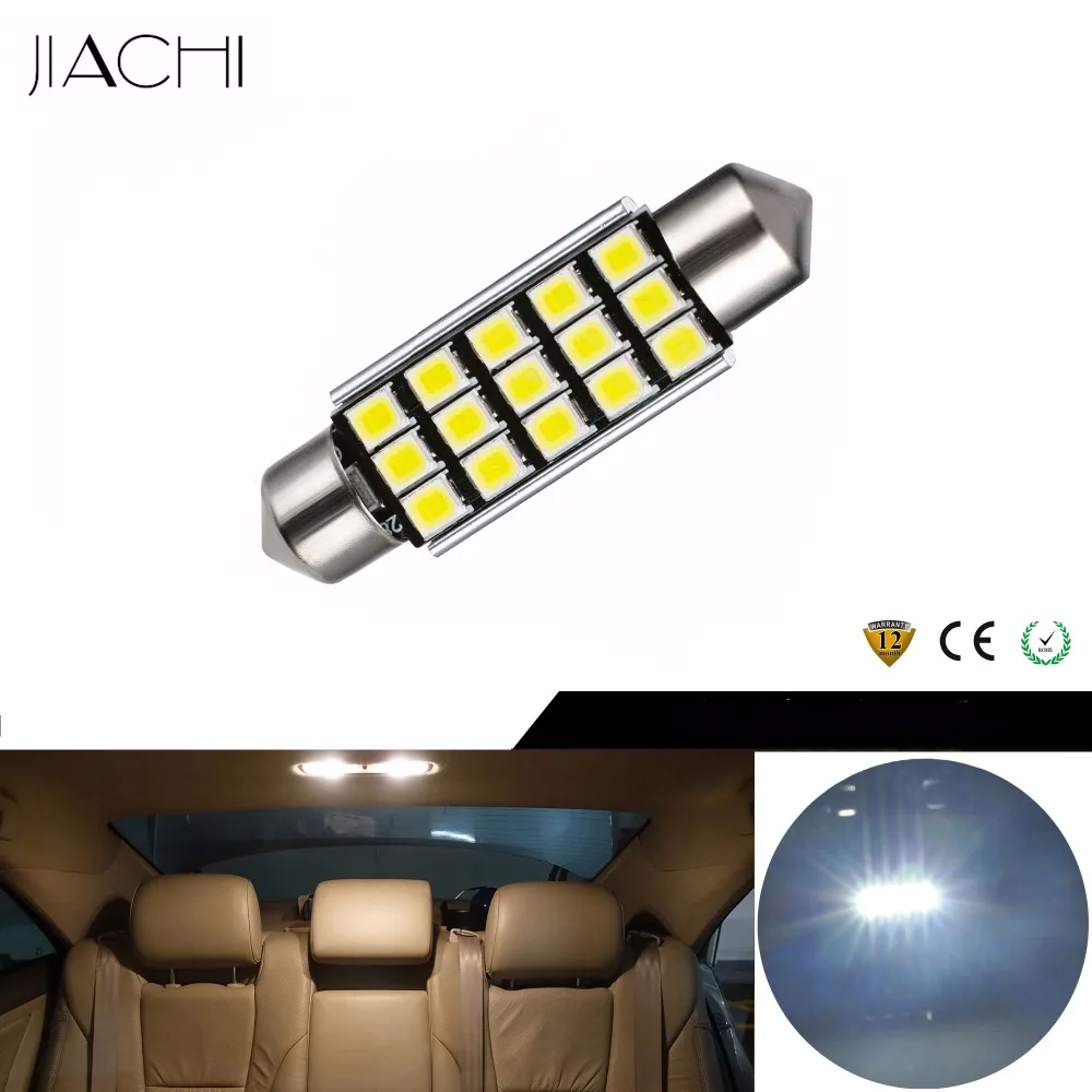 

JIACHI Factory 10 шт. C5W C10W светодиодный автомобильный интерьерный светильник для чтения 41 мм лампа Canbus 2835Chip 15SMD навигационная лампа белый 12 В