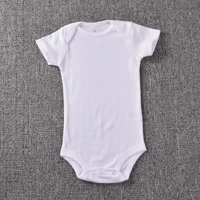 Baby Clothes Plain White Short Sleeve Cotton Rompers Summer Clothing For Newborns Infantil Overall