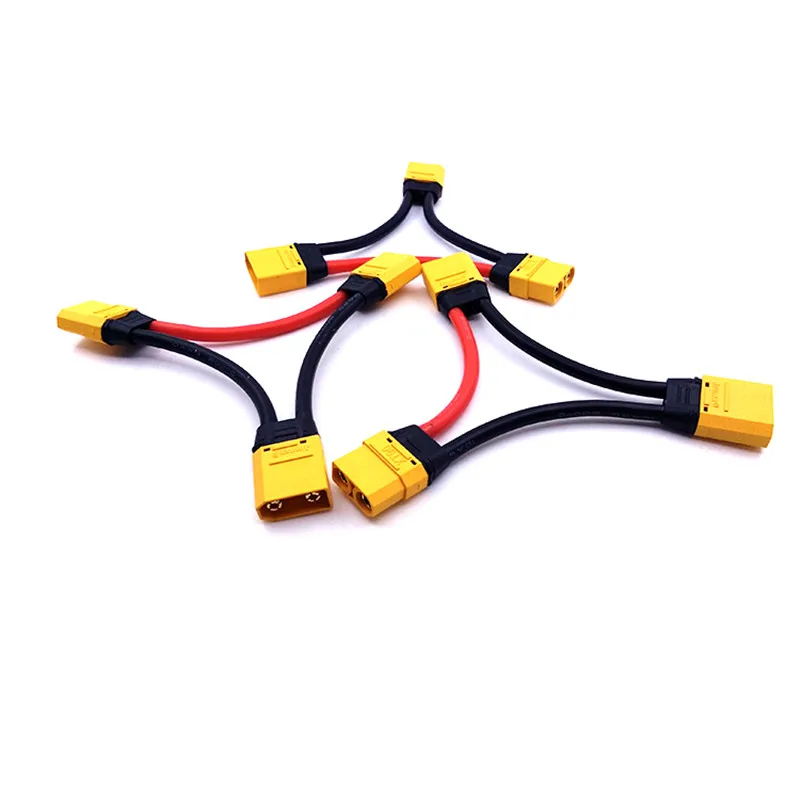 Amass XT90 XT60H Connector in Series Harness 10/14AWG Silicone Wire 1 Female to 2 Male Lead Adapter Cable For Lipo Battery