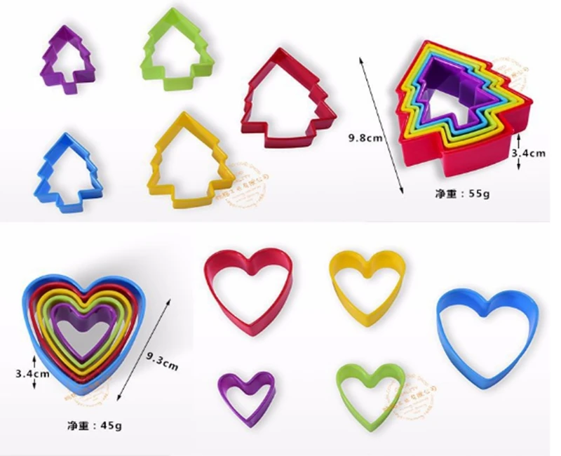 

500sets/lot Coloful plastic cake mold Biscuit bread toast sushi rice mould mousse ring cake cutter mold