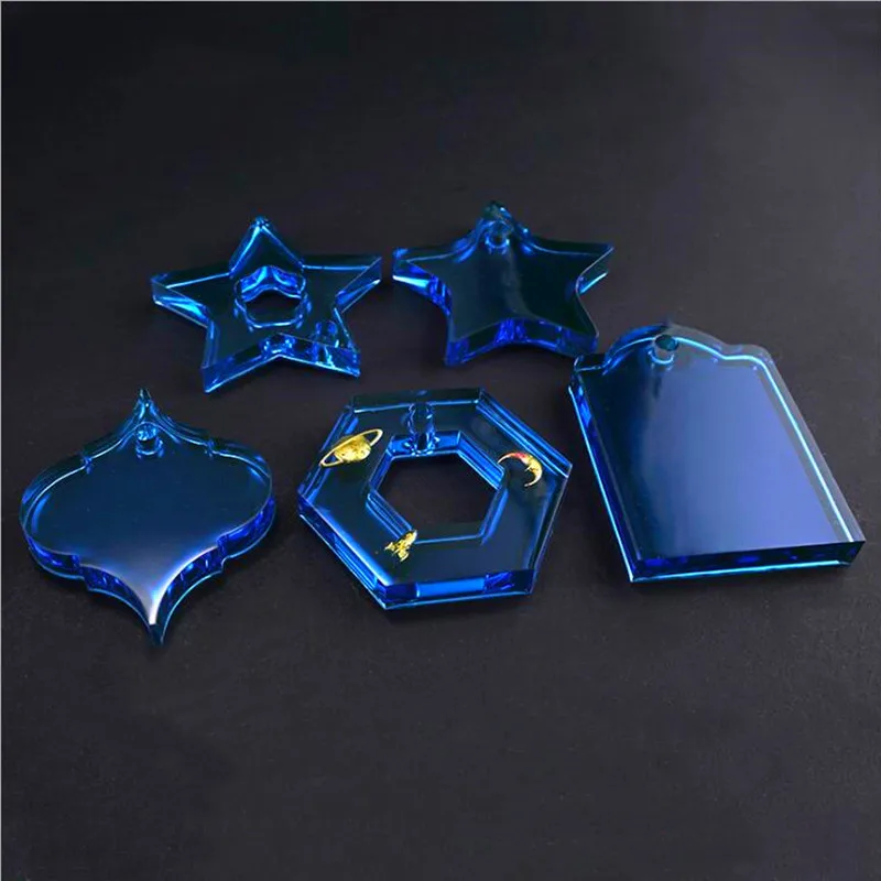 SNASAN 1PC Tag Silicone Mold Pendant Handmade DIY Tool Epoxy Resin Silicone Mould Craft Materia Hearth Round Star Square