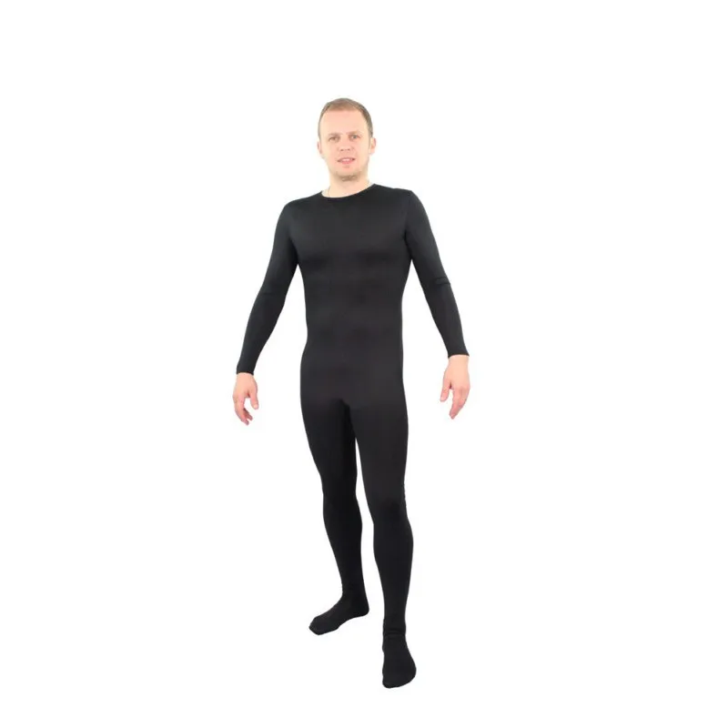 Speerise Men Long Sleeve Unitard Women Spandex  Ballet Full Body Tight Footed Jumpsuit Zentai Bodysuit