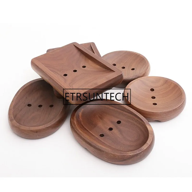 

50Pcs/lot High Grade Handmade Natural Wooden Soap Dish Tray Holder Storage Rack Wood Soap Box For Bath Shower Bathroom Home Hote