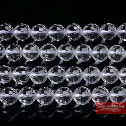 Natural Stone Faceted Clear Quartz Loose Beads 16