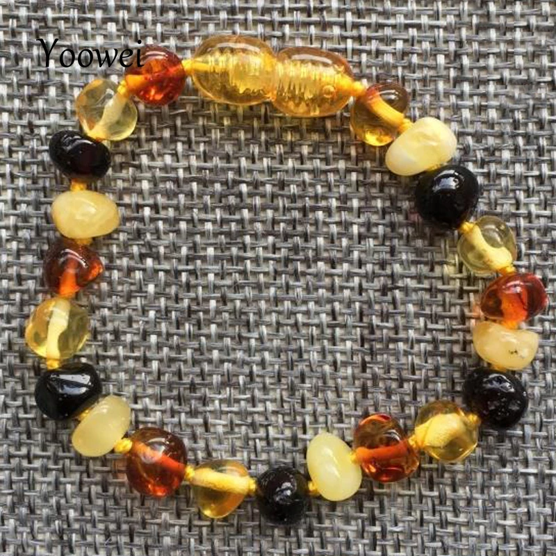 

Yoowei Baby Amber Teething Bracelet/Necklace for Boys Girls Birthday Gift 11 Colors Natural Baltic Real Amber Jewelry 14cm-33cm