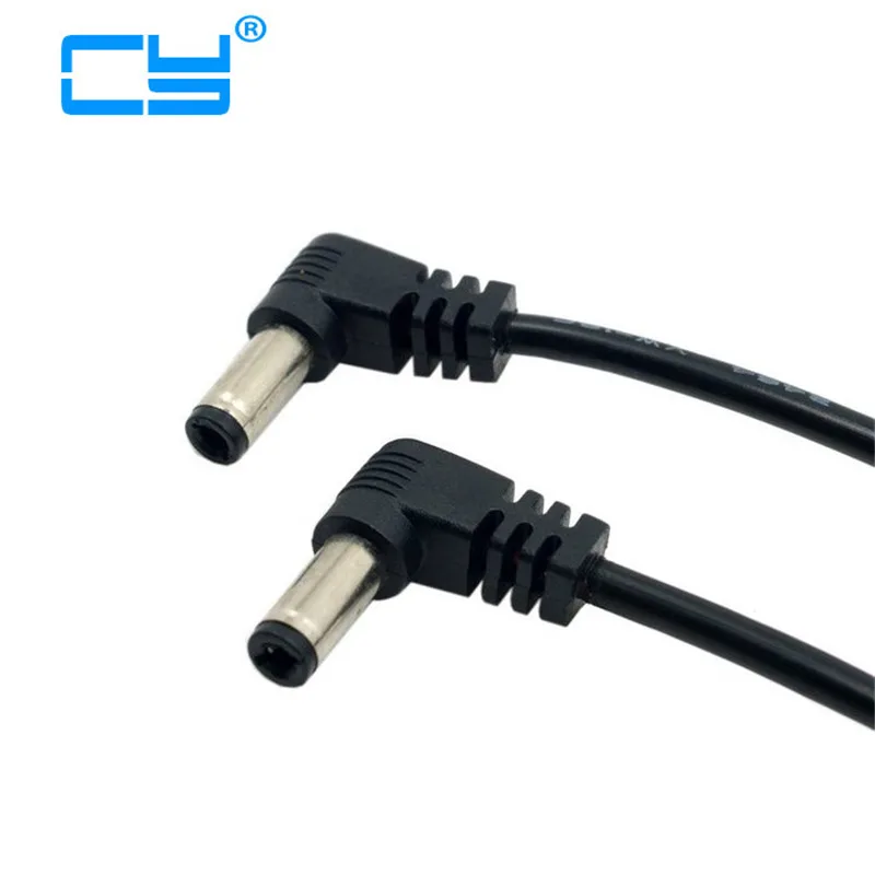 

60cm DC Power 5.5 x 2.1mm / 2.5mm Male to 5.5 2.1/2.5mm Male Plug Right Cable Angled 90 Degree