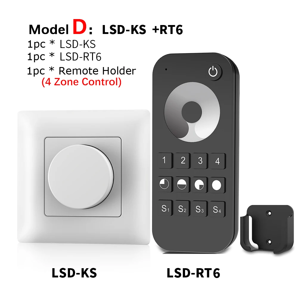 AC Triac LED Dimmer 220V 230V 110V Wireless RF Dimmable Knob Switch With 2.4G Remote Controller for Single Color LED Bulb Lamps