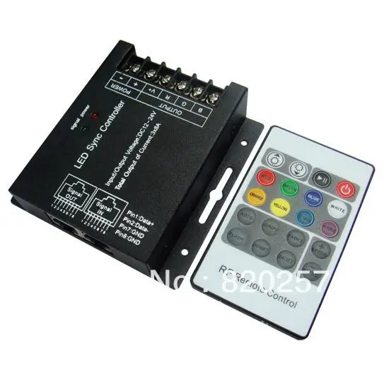 DHL EMS free shipping 10pcs/lot DC12V-24V 8A*3 RGB led sync controller with 20key RF Remote