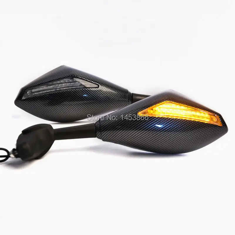 Carbon Fiber Motorcycle LED Turn Signal Rear View Side Mirror For Honda CBR600 F1/F2/F3/F4/F4i CBR600RR CBR900/929 CBR900RR