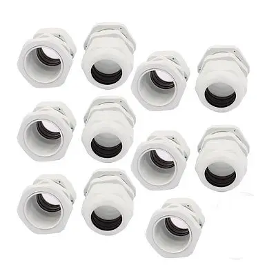 PG29 19-25mm 44mm x 50mm Waterproof Adjustable Cables Gland White 10pcs